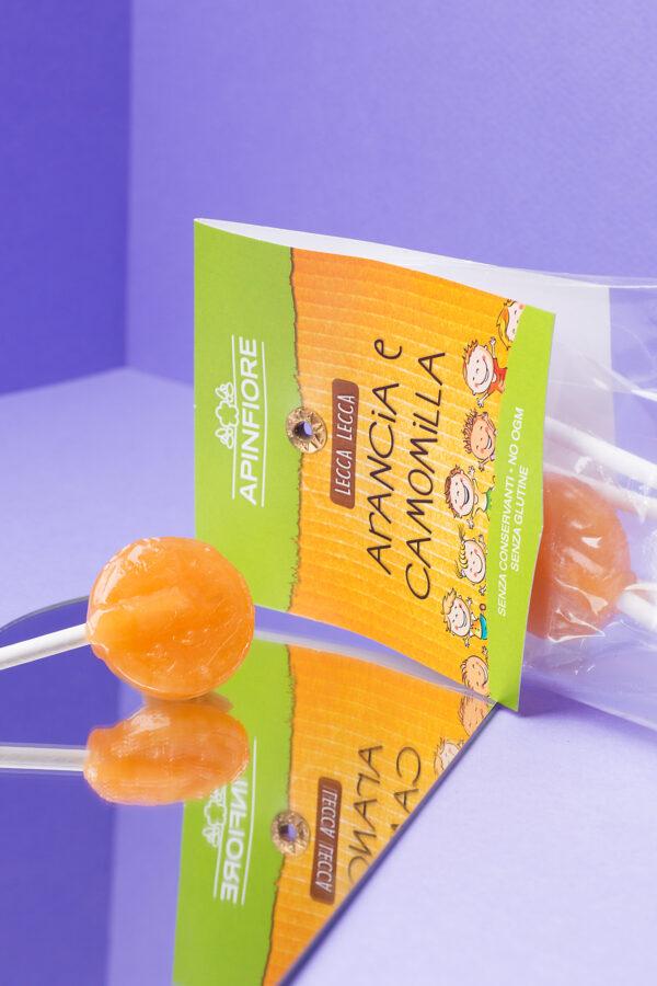 Orange and Chamomile Lollipops 4pcs