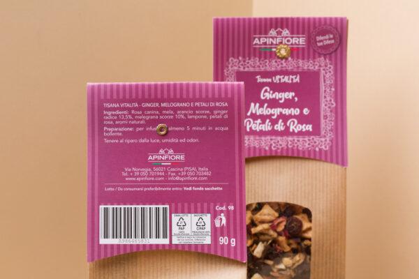 TISANA VITALITA' con Ginger Melograno e Petali di Rosa - immagine 5
